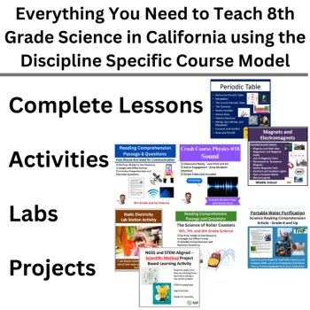 California 8th Grade Science Discipline Specific Course Model BUNDLE | CAST, image 3