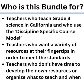 California 8th Grade Science Discipline Specific Course Model BUNDLE | CAST, image 4