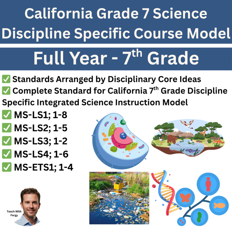 California 7th Grade Science Discipline Specific Course Model BUNDLE | CAST