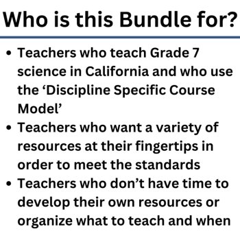 California 7th Grade Science Discipline Specific Course Model BUNDLE | CAST, image 4