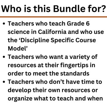 California 6th Grade Science Discipline Specific Course Model BUNDLE | CAST, image 4