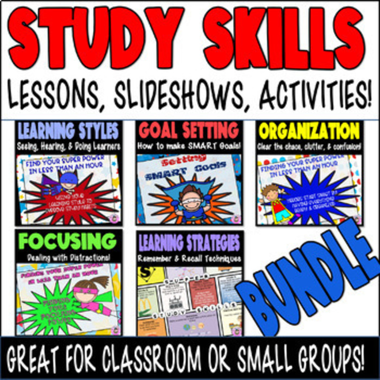 Study Skills BUNDLE Executive Function Skills Test Taking Strategies Activities