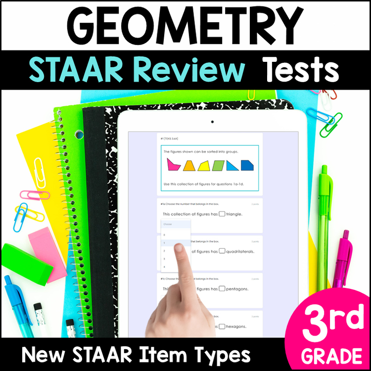 3rd Grade Geometry Assessments TEKS 3.6A 3.6B 3.6E