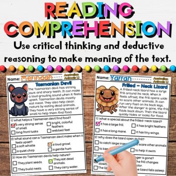 Australian Animals Reading Comprehension Passages - Informational Non-fiction, image 4