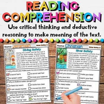 Water Safety Reading Comprehension Passages - Informational Writing Activities, image 4