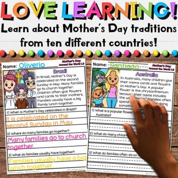 Mother's Day Around the World Reading Comprehension Non-Fiction Passages, image 2