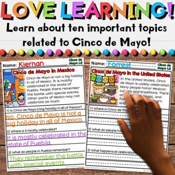 Cinco de Mayo Reading Comprehension Passages - Informational Nonfiction Writing, image 2