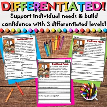 Cinco de Mayo Reading Comprehension Passages - Informational Nonfiction Writing, image 3