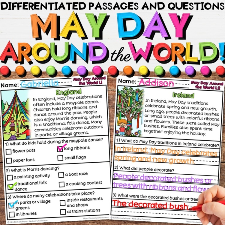 May Day Around the World Reading Comprehension Non-Fiction Passages