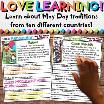May Day Around the World Reading Comprehension Non-Fiction Passages, image 2