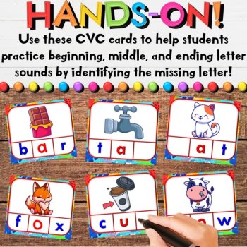 Summer CVC Letter Sounds Center Bundle - Phonemic Awareness & Writing Activities, image 3