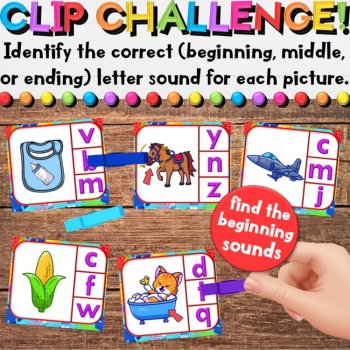 Summer CVC Letter Sounds Center Bundle - Phonemic Awareness & Writing Activities, image 4