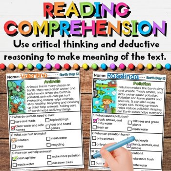 Earth Day Reading Comprehension Passages - Environment Writing Activities, image 4