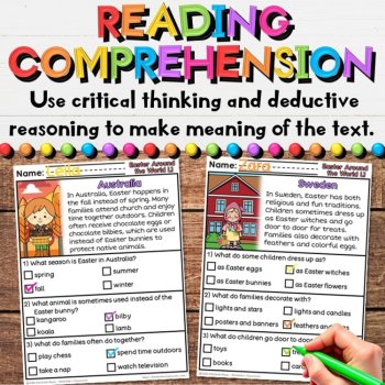 Easter Around the World Reading Comprehension Passages and Questions, image 4