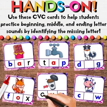 Spring CVC Letter Sounds Center Bundle - Phonemic Awareness & Writing Activities, image 3