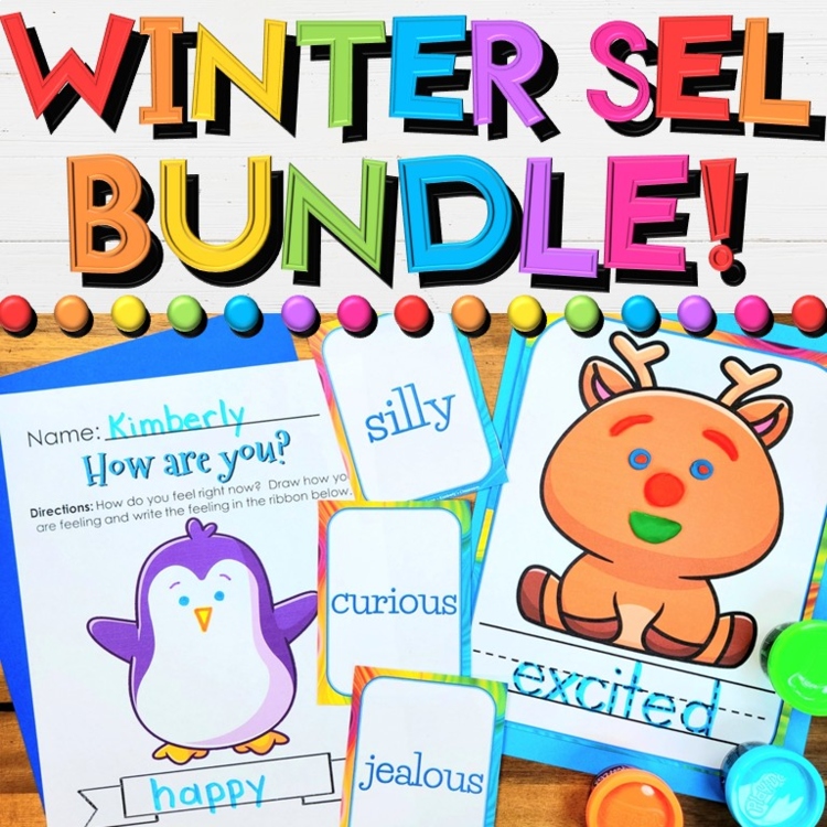 Winter Social-Emotional Centers Bundle with Vocabulary & Writing Activities