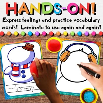 Winter Social-Emotional Centers Bundle with Vocabulary & Writing Activities, image 3