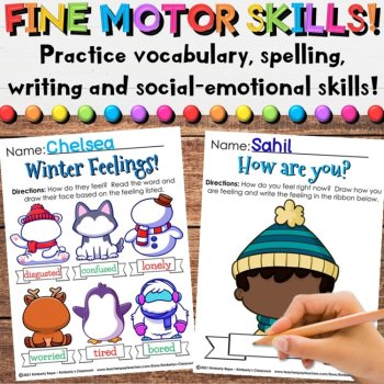 Winter Social-Emotional Centers Bundle with Vocabulary & Writing Activities, image 4