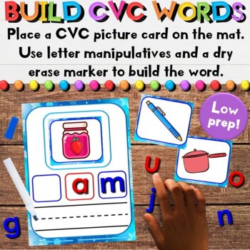 Winter CVC Letter Sounds Center Bundle - Phonemic Awareness & Writing Activities, image 2