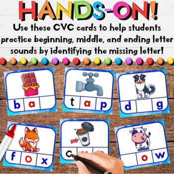 Winter CVC Letter Sounds Center Bundle - Phonemic Awareness & Writing Activities, image 3