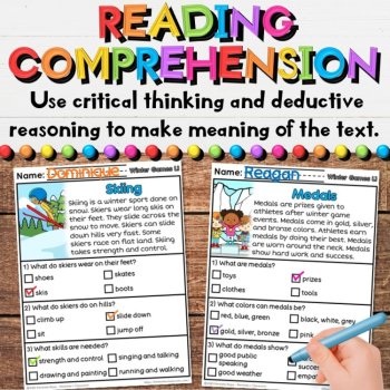 Winter Olympics Reading Comprehension Passages - Sports Games Writing Activities, image 4