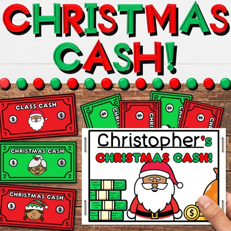 Christmas Cash - Printable Money & Coins - Holiday Classroom Economy Rewards