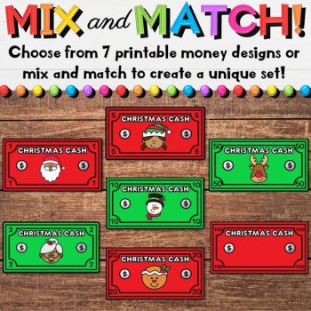 Christmas Cash - Printable Money & Coins - Holiday Classroom Economy Rewards, image 4