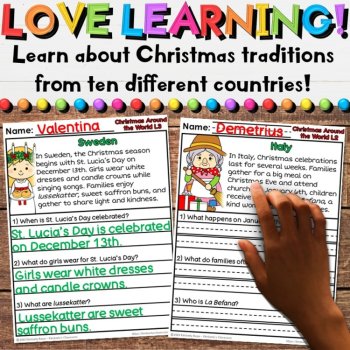 Christmas Around the World Reading Comprehension Passages - Holiday Activities, image 2