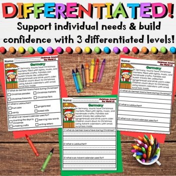 Christmas Around the World Reading Comprehension Passages - Holiday Activities, image 3