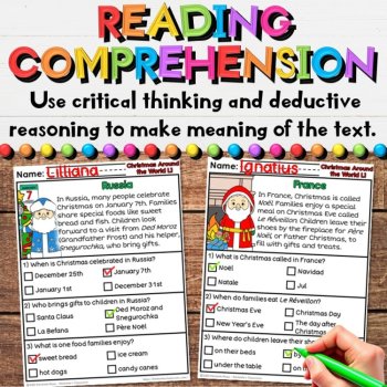 Christmas Around the World Reading Comprehension Passages - Holiday Activities, image 4