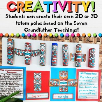 The Seven Grandfather Teachings Totem Pole Crafts - Indigenous, Native American, image 3