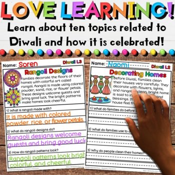 Diwali Reading Comprehension Passages - Deepavali Festival of Lights Activities, image 2