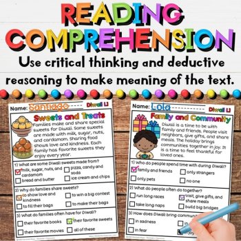 Diwali Reading Comprehension Passages - Deepavali Festival of Lights Activities, image 4