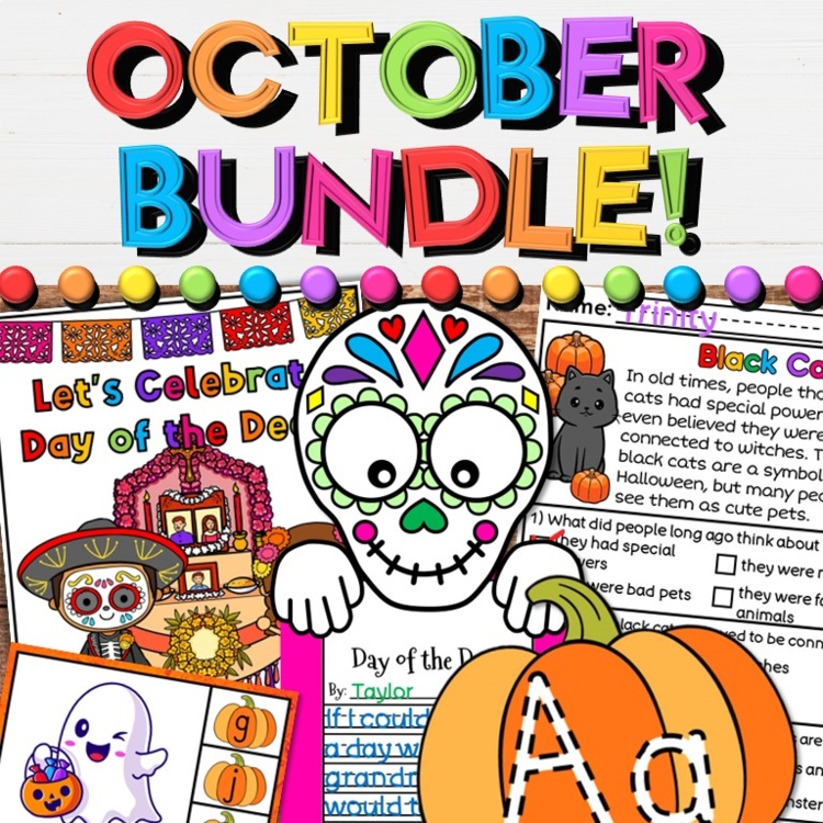 October Activities Growing Bundle - Fall, Halloween, Diwali, Day of the Dead
