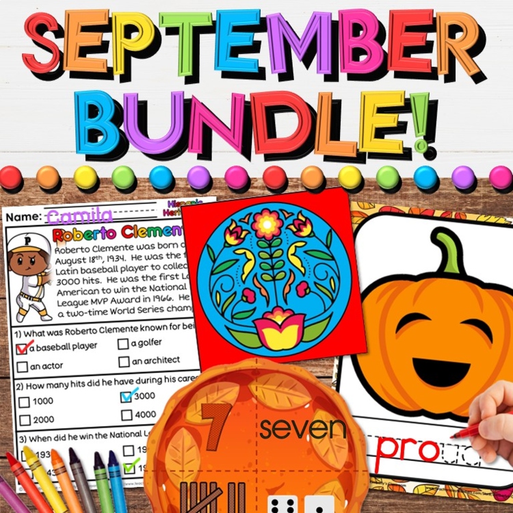 September Activities Growing Bundle - Fall / Autumn, Hispanic Heritage, Pumpkins