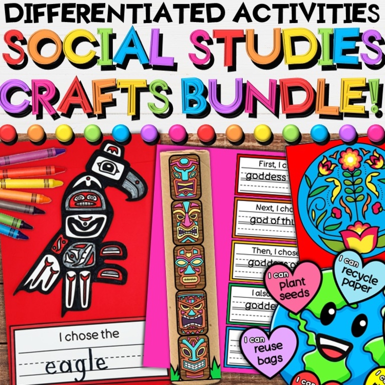 Social Studies Craft Activities - Year Long Growing Art Project Bundle