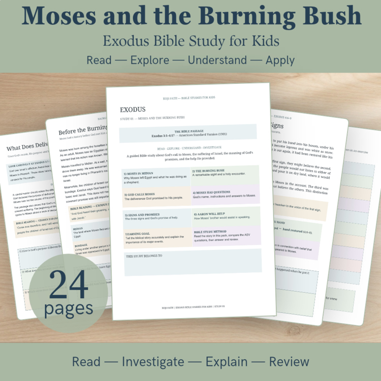 Moses and the Burning Bush Bible Study for Kids — Exodus 3–4