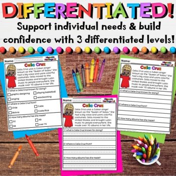 Hispanic Heritage Leaders Reading Comprehension Passages & Activities - Set 3, image 3