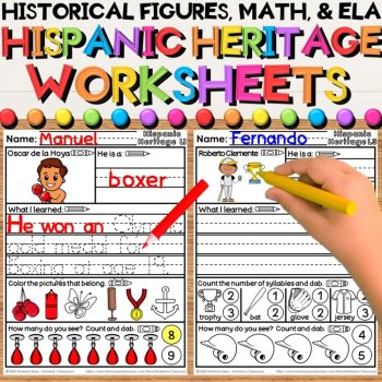 Hispanic Heritage Month Worksheets Bundle - Leaders in History Activities, image 2