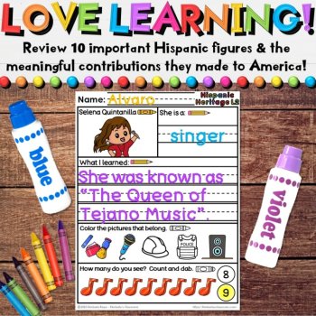Hispanic Heritage Month Worksheets - Leaders in History Activities (Set 3), image 2