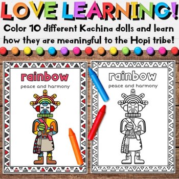 Native American Activities | Hopi Tribe Kachina Dolls Coloring Pages or Posters, image 2