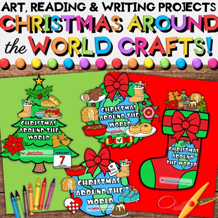 Christmas Around the World Crafts Bundle | Readers & Holiday Writing Activities