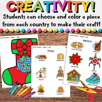 Christmas Around the World Stocking Craft, Readers & Holiday Writing Activities, image 3