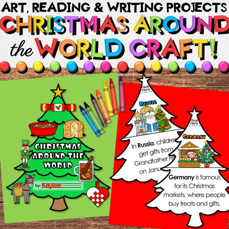 Christmas Around the World Tree Craft, Readers & Holiday Writing Activities