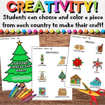 Christmas Around the World Tree Craft, Readers & Holiday Writing Activities, image 3