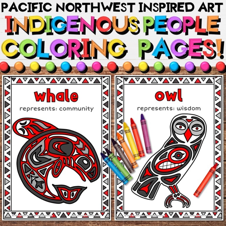 Pacific Northwest Indigenous People Animal Coloring Pages or Posters - Haida Art