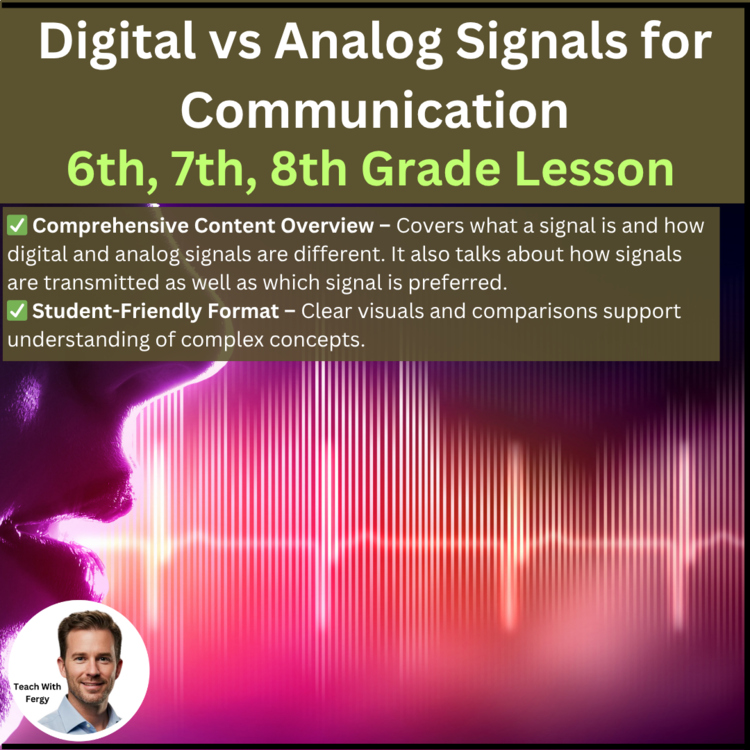 Digital vs Analog Signals for Communication Lesson | 6th, 7th, 8th Grade | WiFi