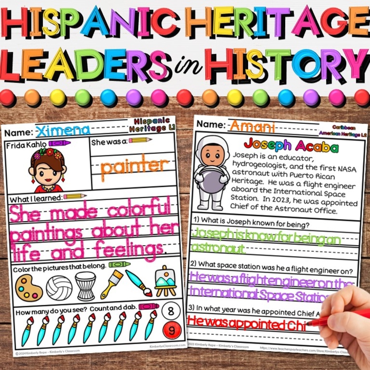 Hispanic Heritage Month Leaders in History Activities Bundle