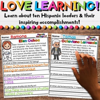 Hispanic Heritage Leaders Reading Comprehension Passages & Activities - Set 2, image 2