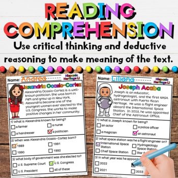 Hispanic Heritage Leaders Reading Comprehension Passages & Activities - Set 2, image 4